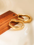 18k Gold Non-tarnish Oval Hoop Earring