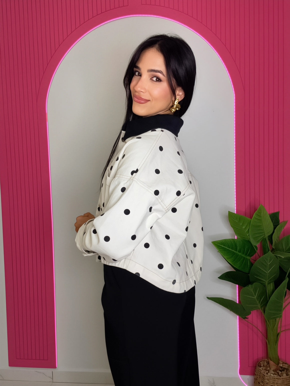 Polka Dot Utility Jacket 