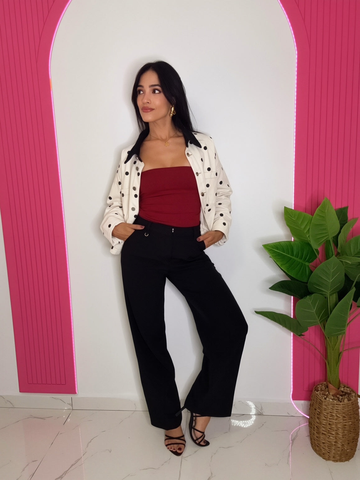 Tailored Straight Leg Crepe Pant