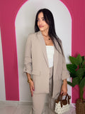 Oversized Tailored Blazer With Rolled Up Sleeve