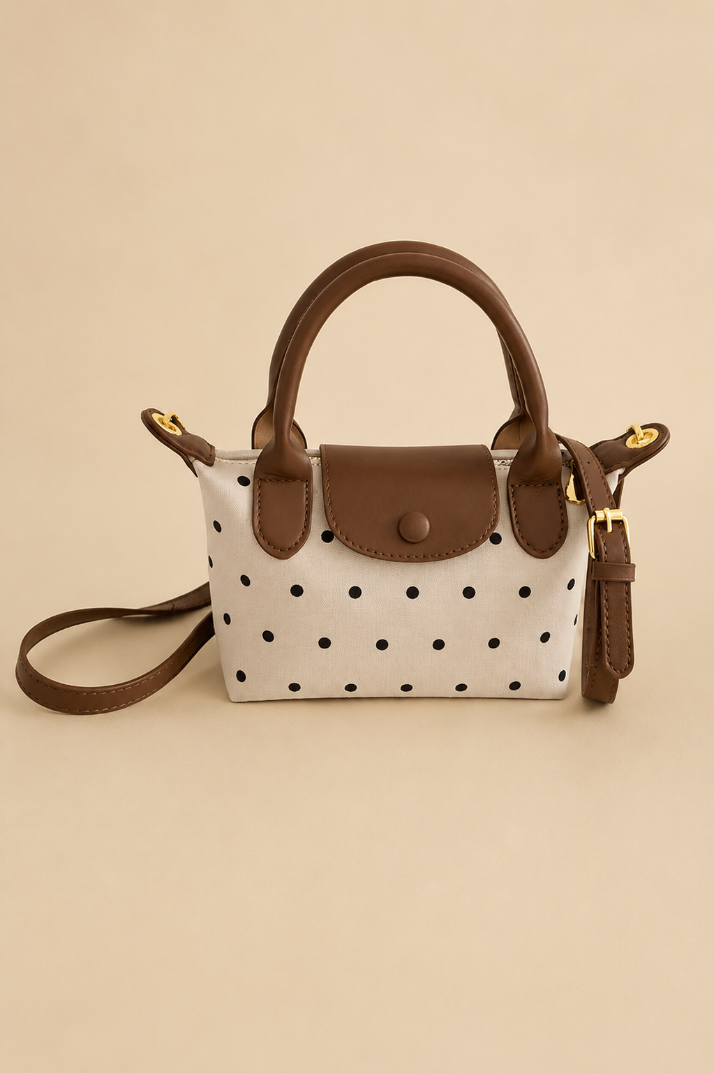 Polka Dots Colorblock Handbag