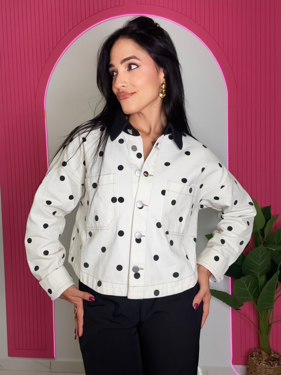 Polka Dot Utility Jacket 